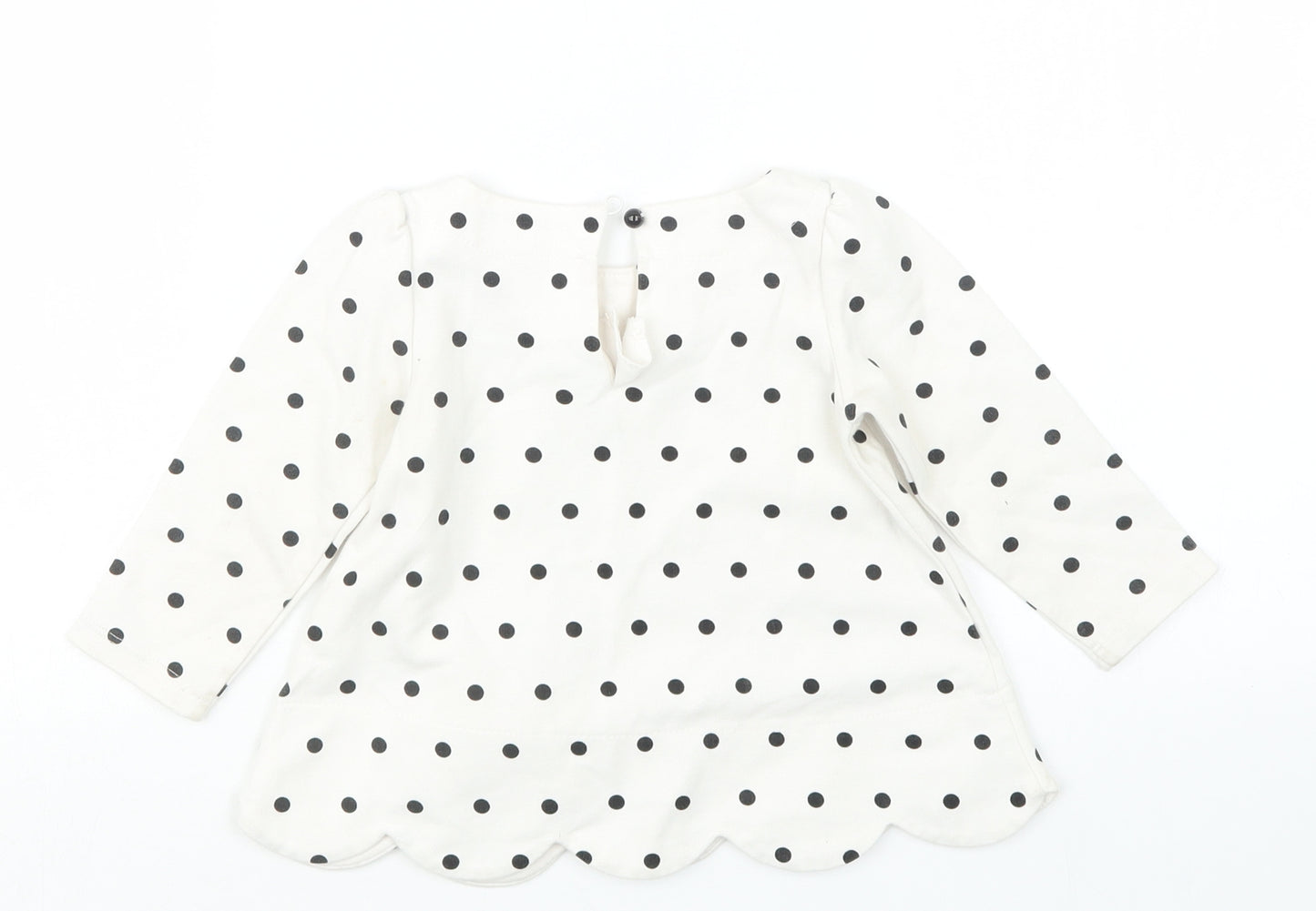 Maggie & Zoe Girls Black Polka Dot  Pullover T-Shirt Size 9-12 Months