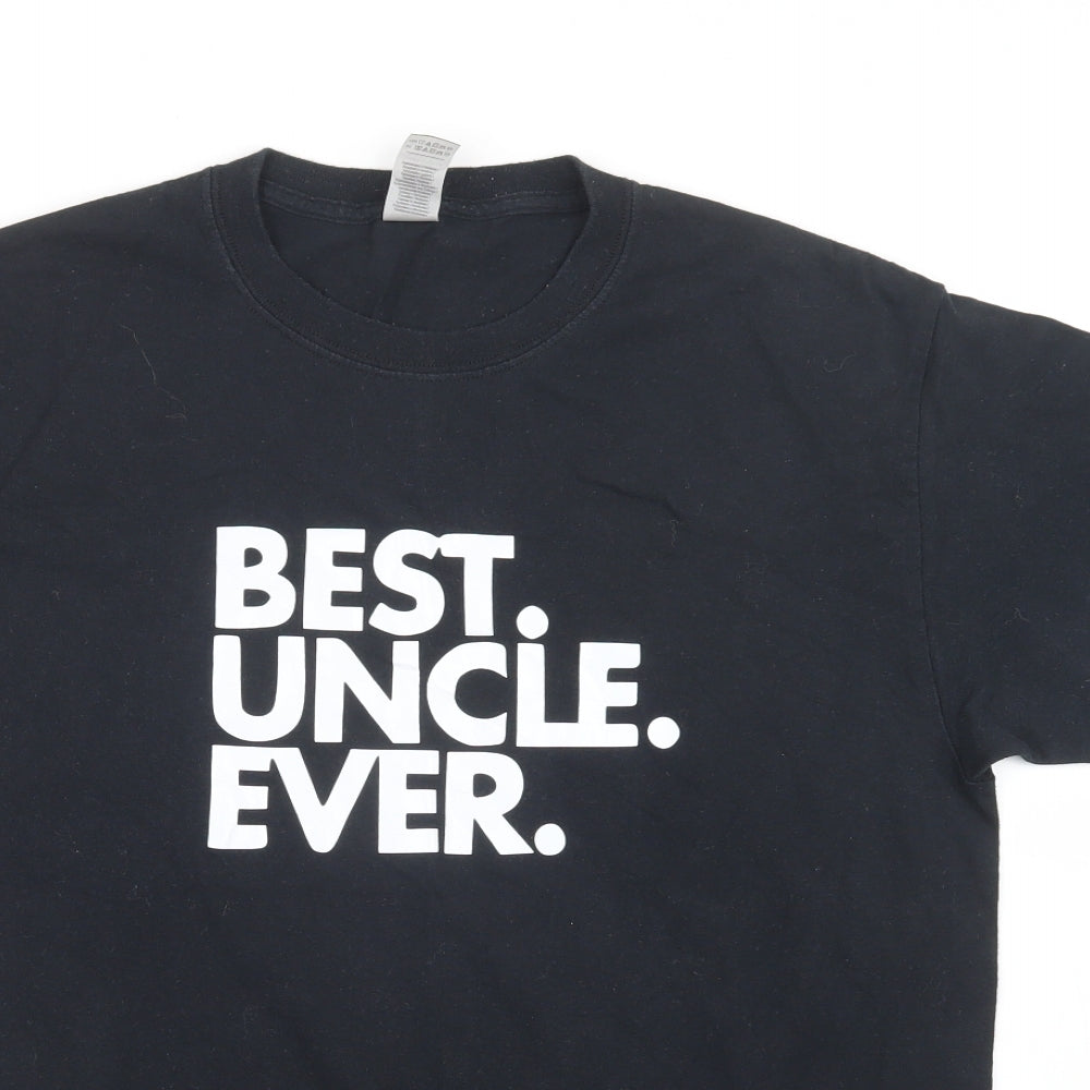 Gildan Mens Black    T-Shirt Size L