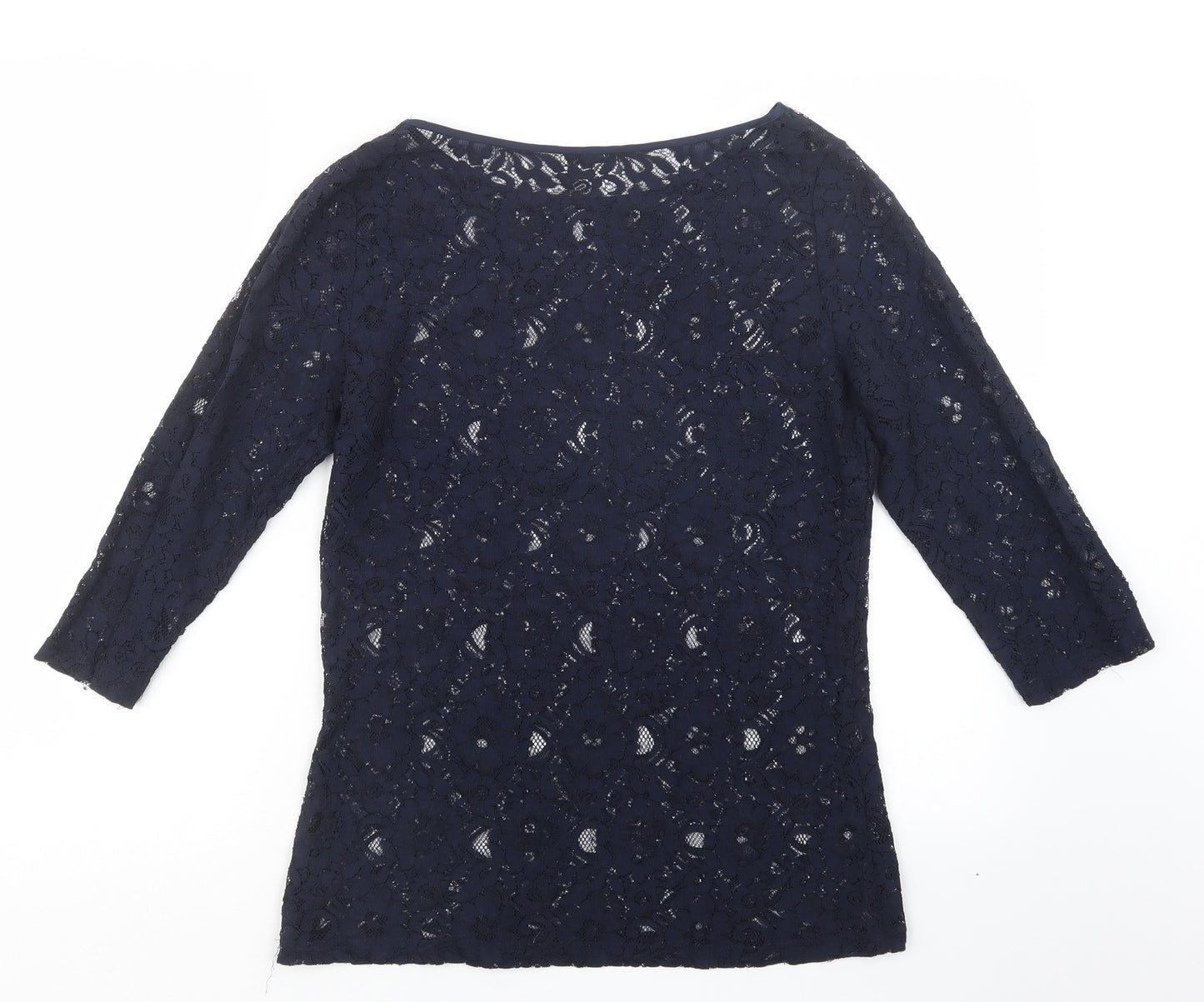 Oasis Womens Blue  Lace Basic Blouse Size M