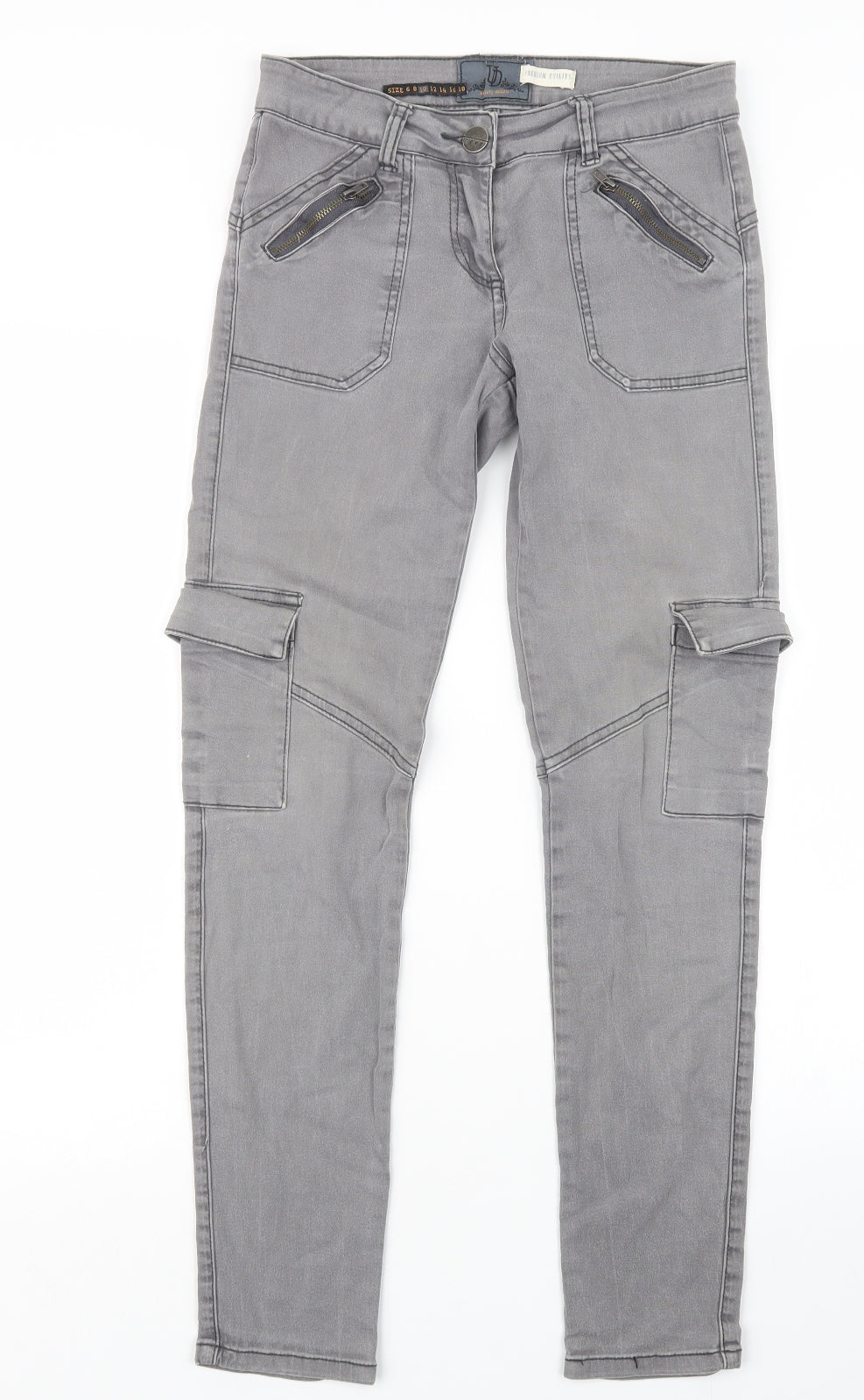 24:7 Womens Grey  Denim Straight Jeans Size 10 L28.5 in