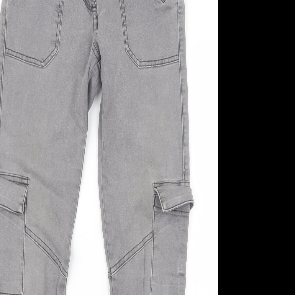 24:7 Womens Grey  Denim Straight Jeans Size 10 L28.5 in