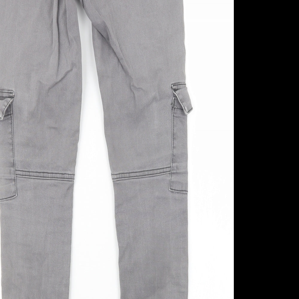 24:7 Womens Grey  Denim Straight Jeans Size 10 L28.5 in