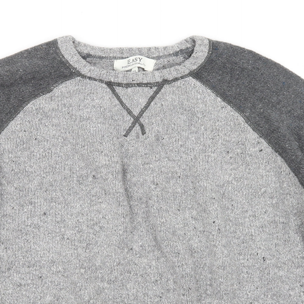 Easy Mens Grey  Knit Pullover Jumper Size XL