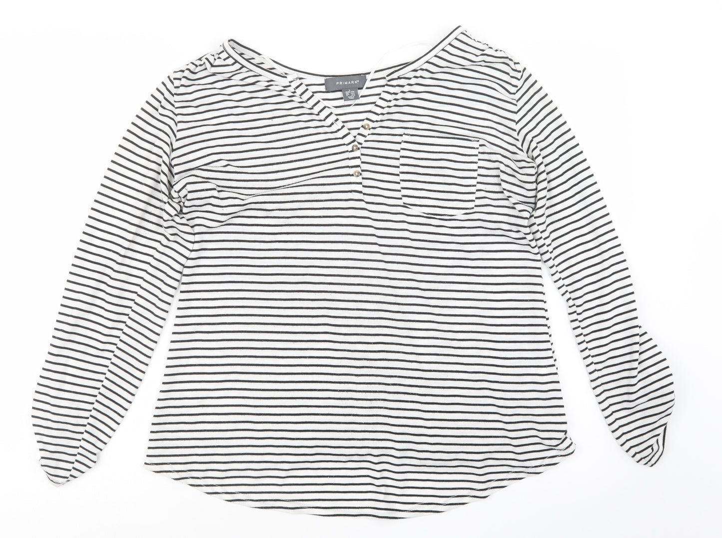 Primark Womens Black Striped  Basic T-Shirt Size 14