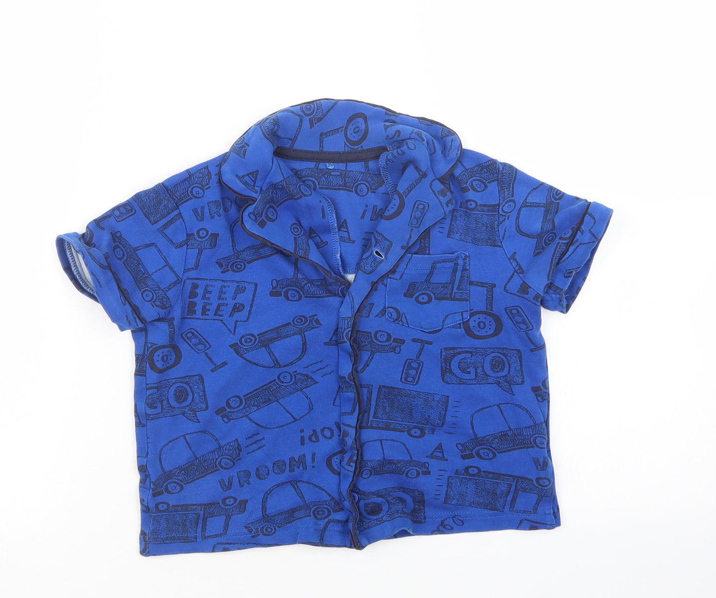 George Boys Blue Geometric   Pyjama Top Size 3-4 Years