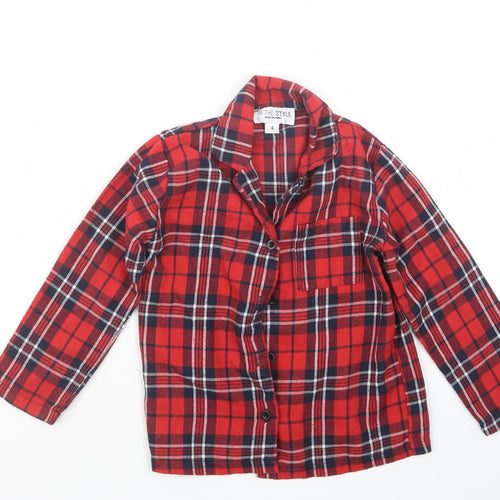 In the Style Girls Red Check  Basic Button-Up Size 4 Years