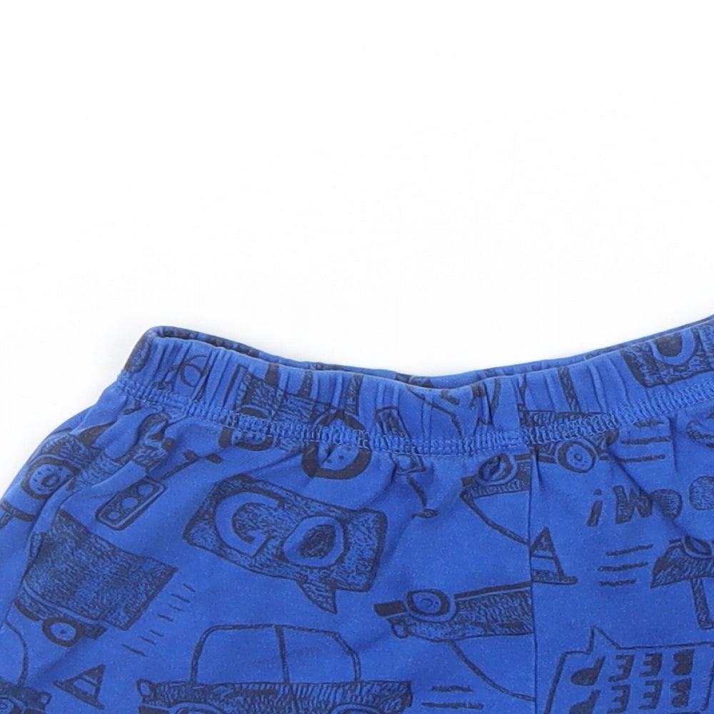 George Boys Blue Geometric   Sleep Shorts Size 3-4 Years