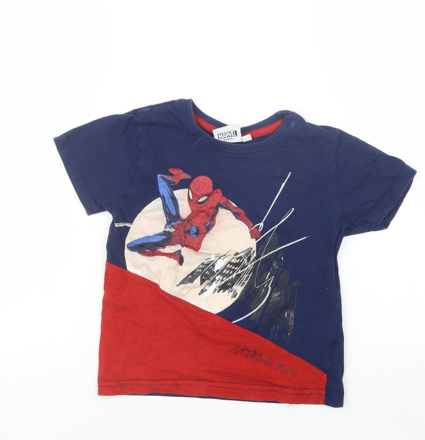 Primark Boys Blue   Basic T-Shirt Size 3-4 Years  - Spider-Man