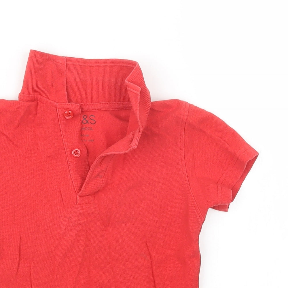 Marks and Spencer Boys Red   Basic Polo Size 2-3 Years