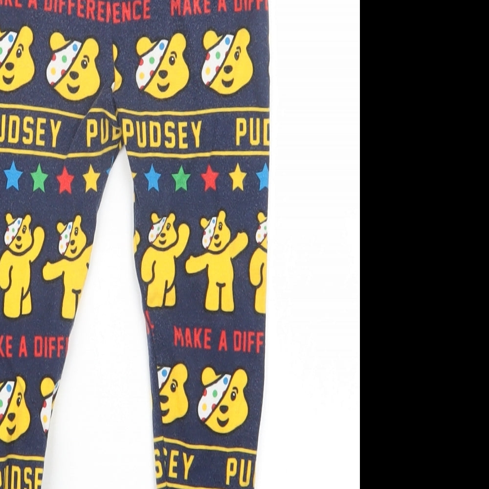 George Girls Blue Geometric  Capri Pyjama Set Size 3-4 Years  - Pudsey
