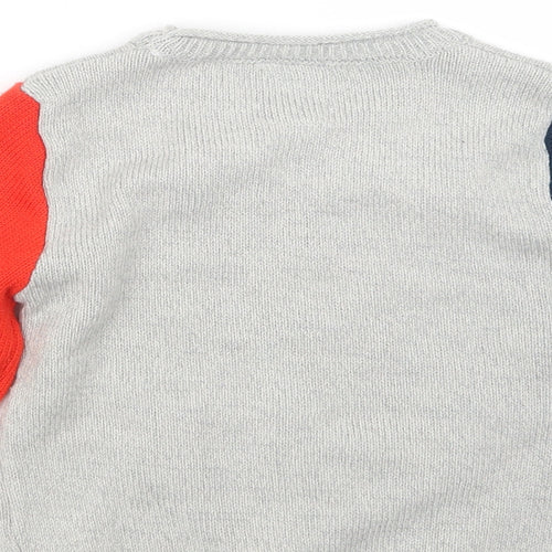 George Boys Grey  Knit Pullover Jumper Size 4-5 Years  - Christmas