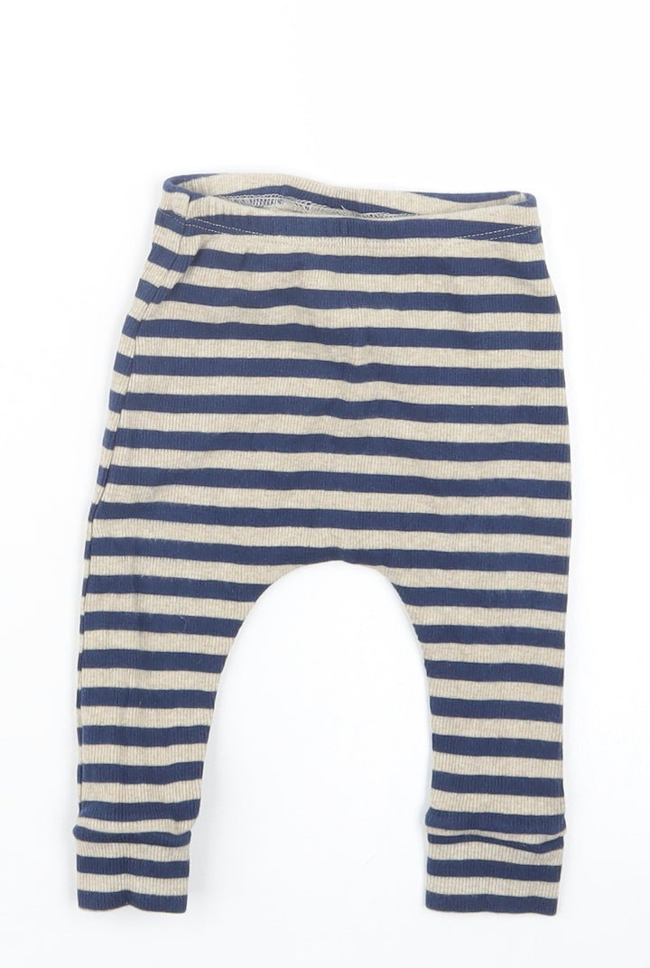 NEXT Boys Blue Striped Capri Trousers Size 6-9 Months