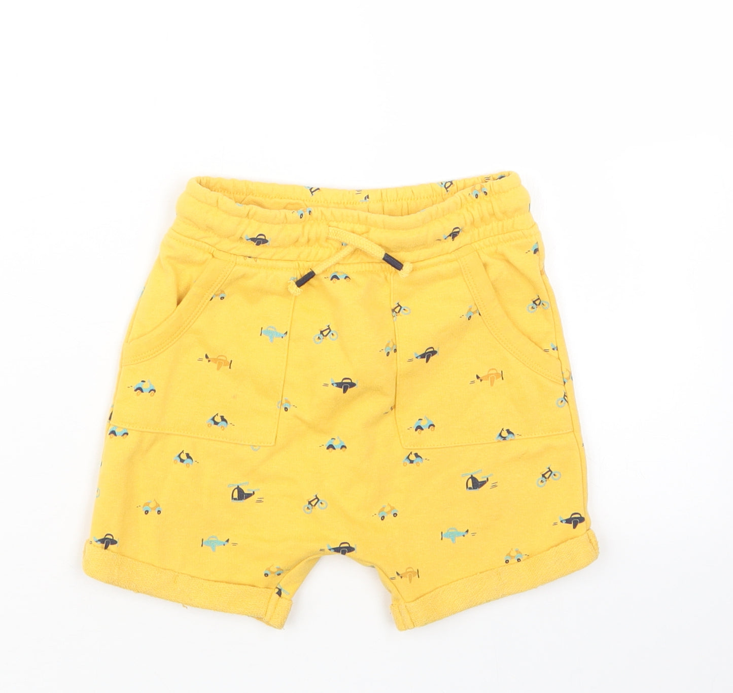George Boys Yellow Geometric  Bermuda Shorts Size 3-4 Years