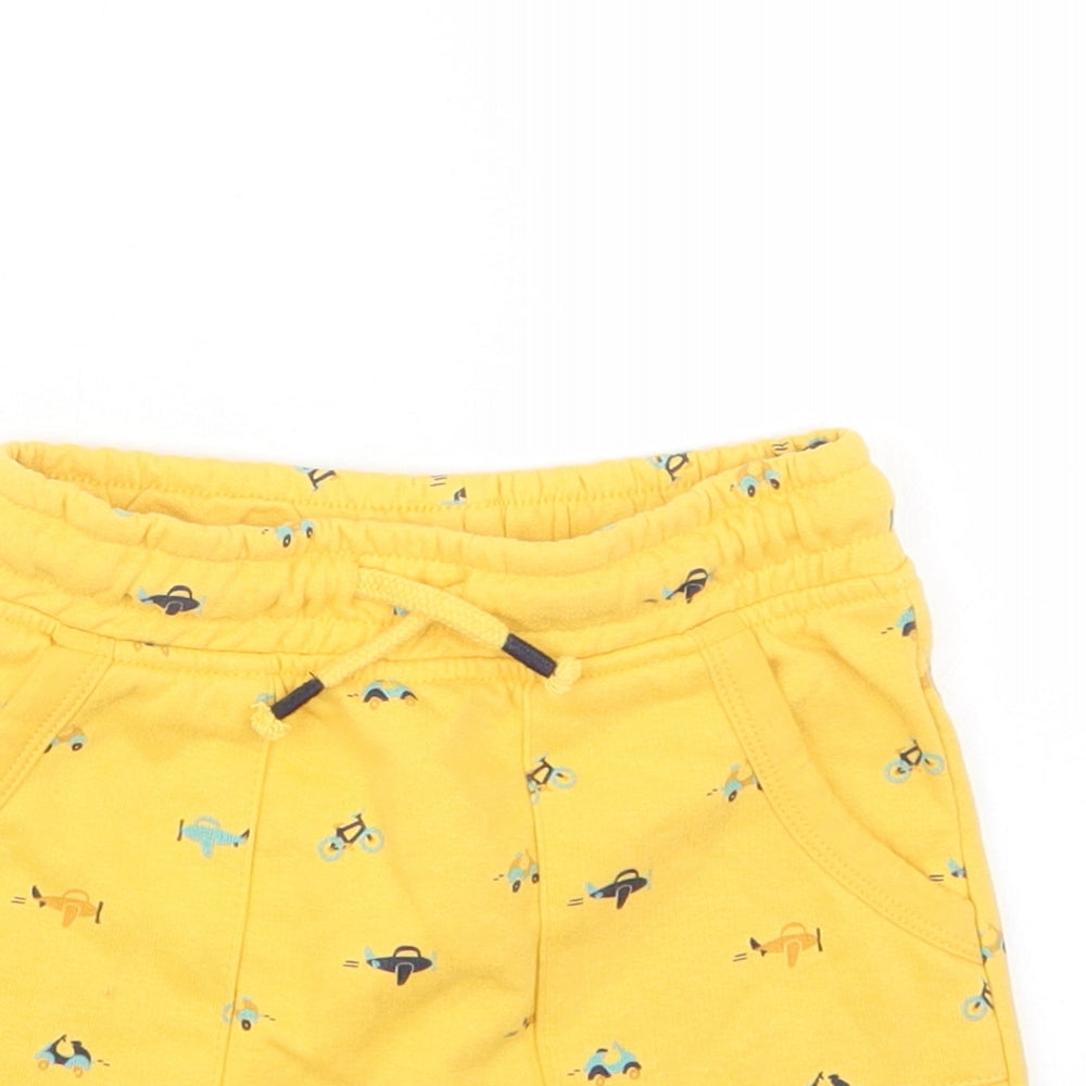 George Boys Yellow Geometric  Bermuda Shorts Size 3-4 Years