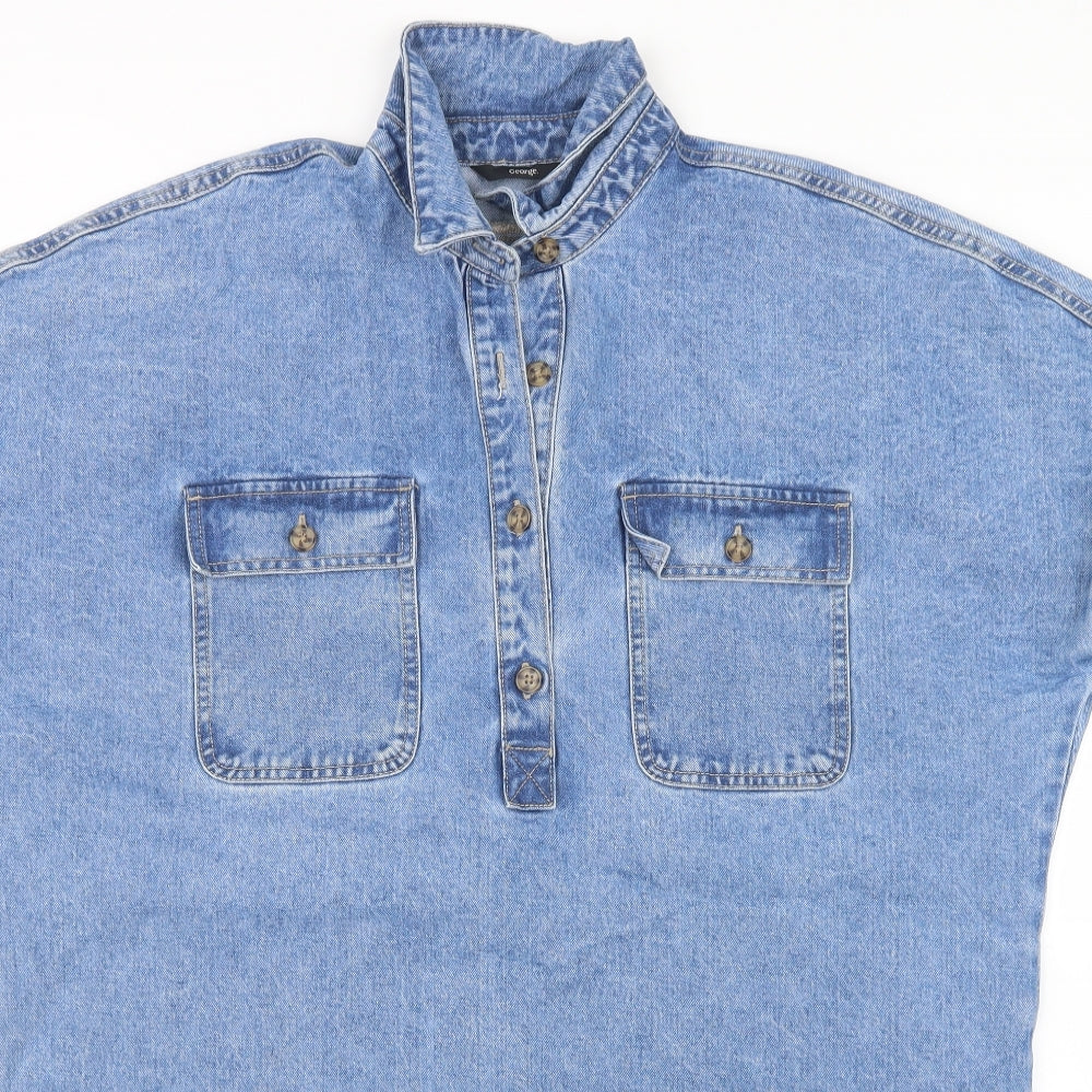 George Womens Blue  Denim Shirt Dress  Size 16