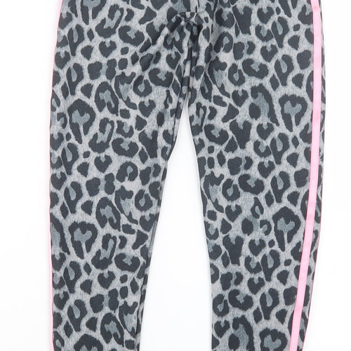 adidas Girls Grey Animal Print  Capri Trousers Size 11-12 Years