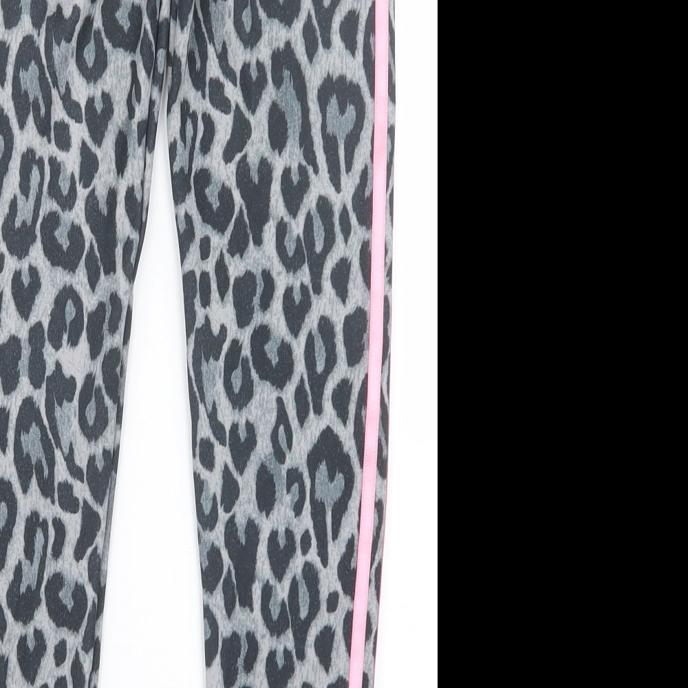 adidas Girls Grey Animal Print  Capri Trousers Size 11-12 Years