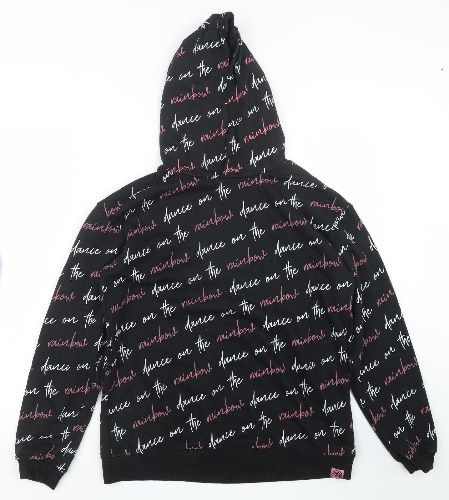 Primark Girls Black Geometric  Pullover Hoodie Size 14-15 Years