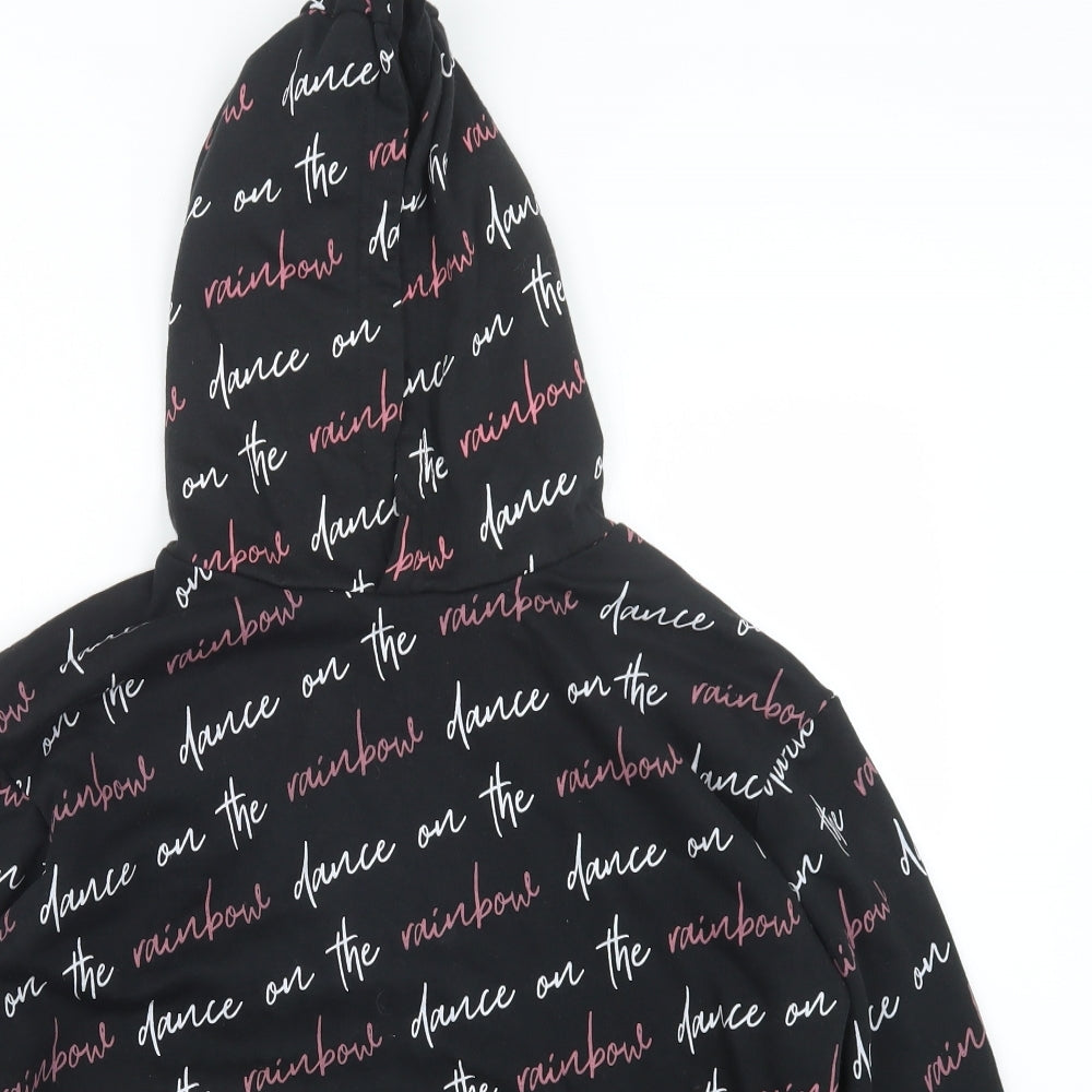 Primark Girls Black Geometric  Pullover Hoodie Size 14-15 Years