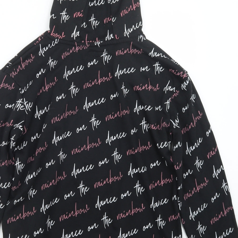 Primark Girls Black Geometric  Pullover Hoodie Size 14-15 Years