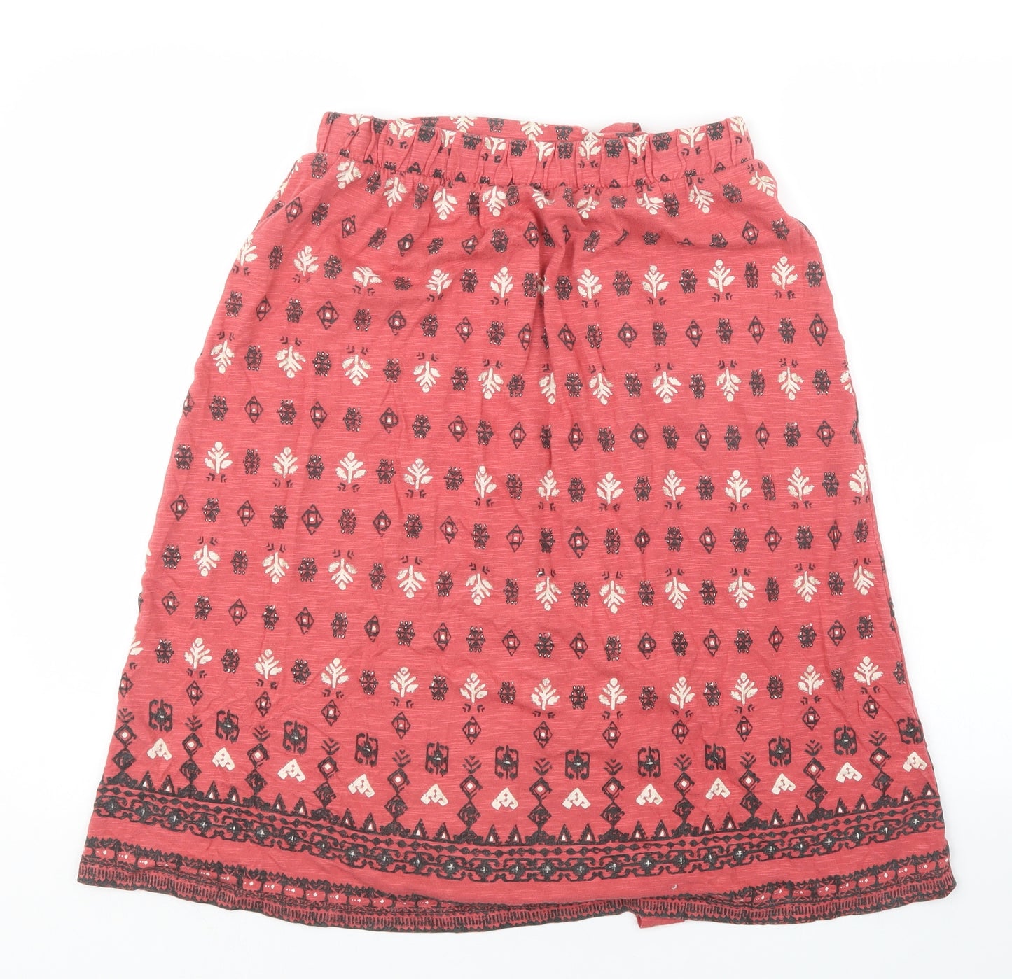 Fat Face Womens Pink Geometric  A-Line Skirt Size 8