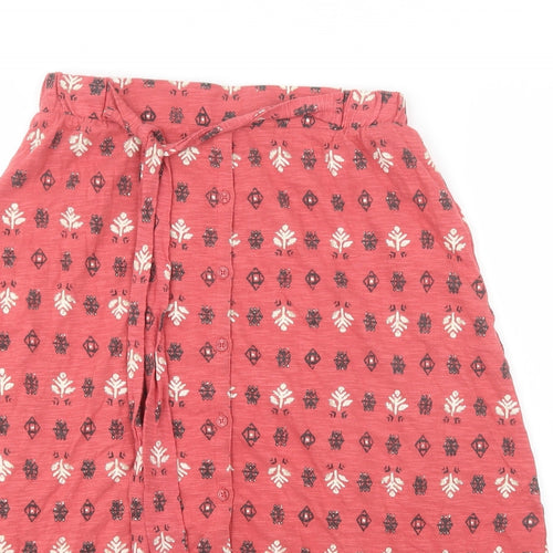 Fat Face Womens Pink Geometric  A-Line Skirt Size 8