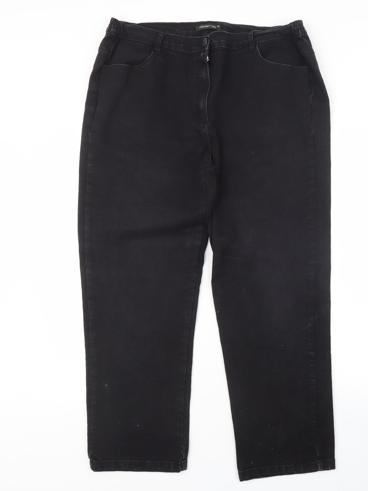 Bonmarché Womens Black  Denim Straight Jeans Size 20 L26 in