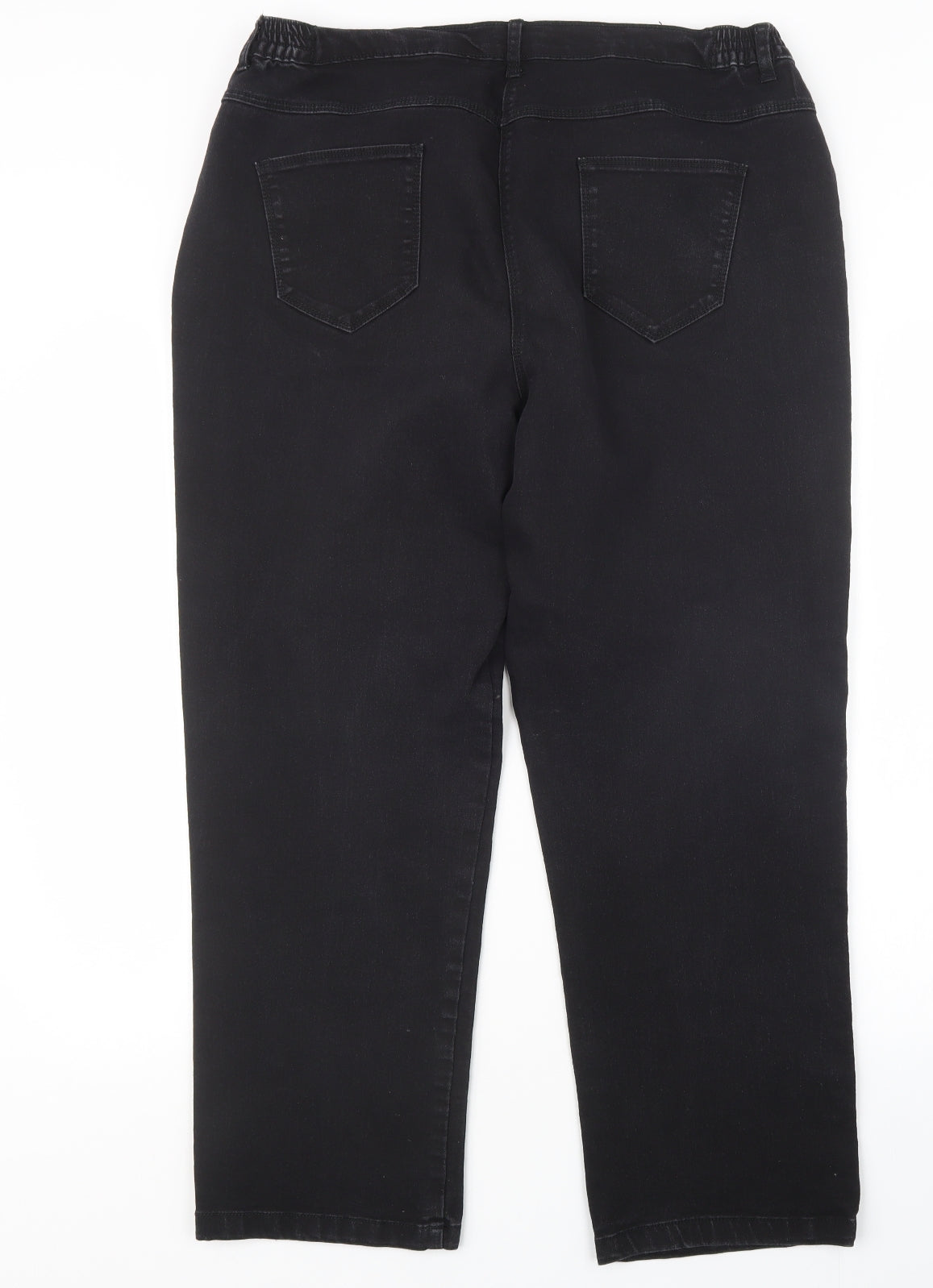Bonmarché Womens Black  Denim Straight Jeans Size 20 L26 in