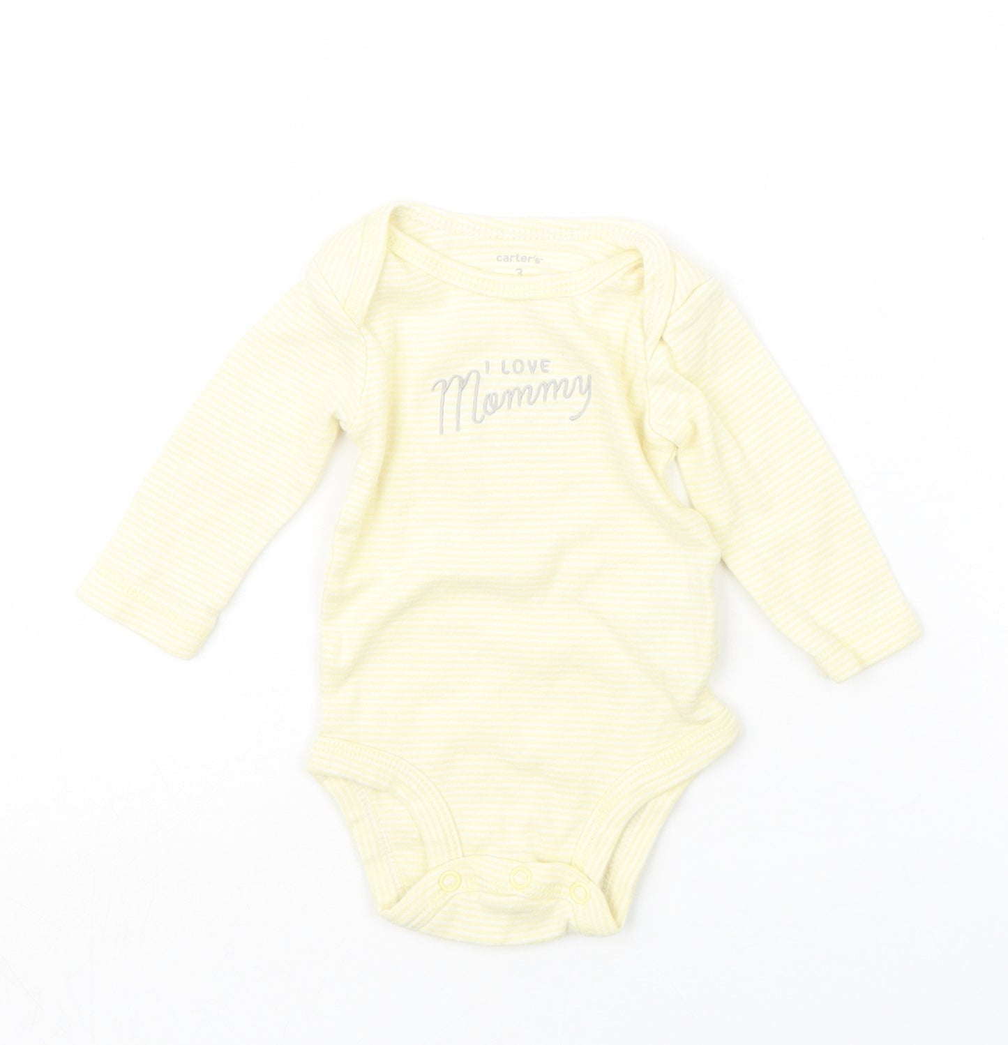 Carter's Girls Yellow Striped  Babygrow One-Piece Size 0-3 Months