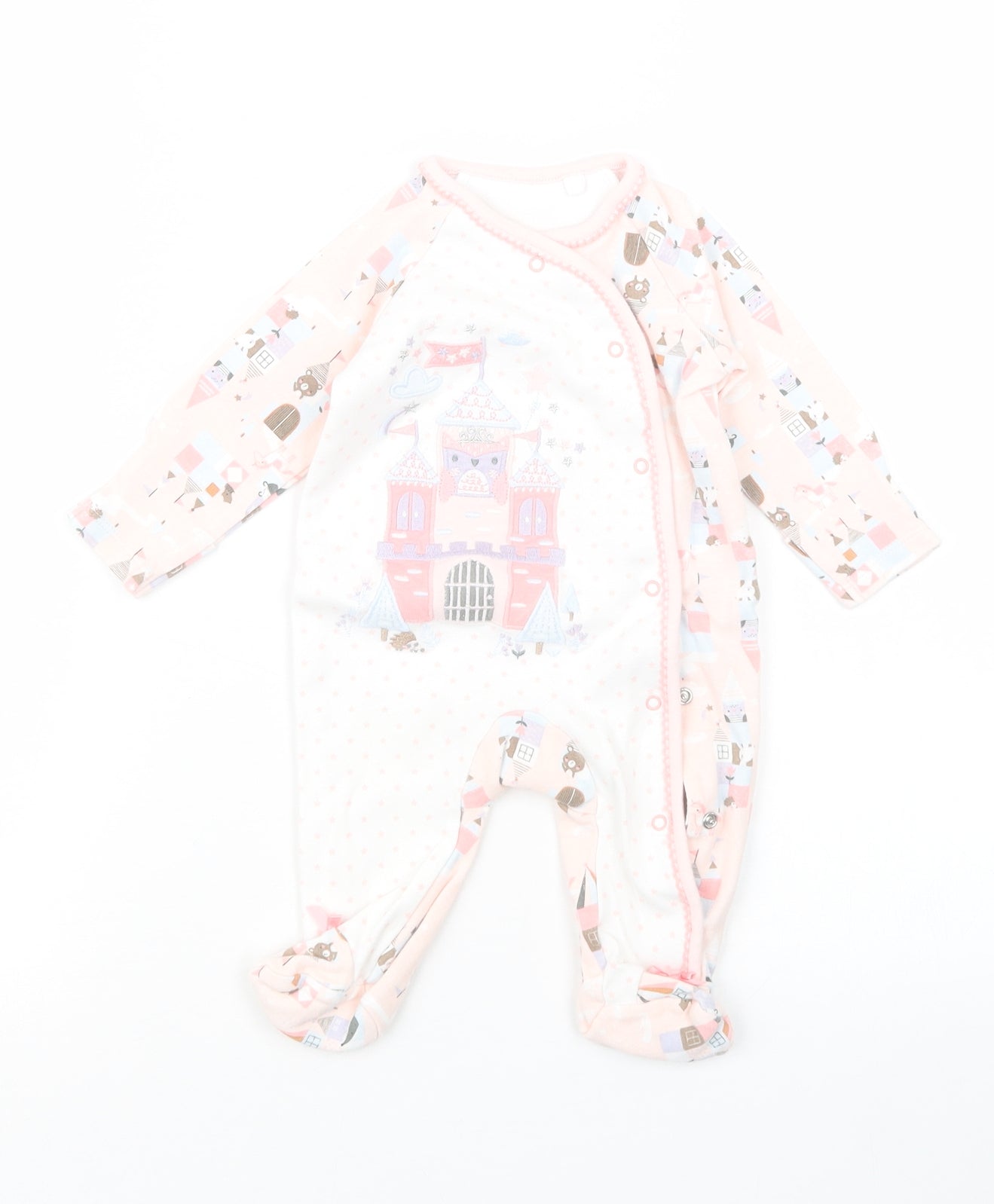 TU Girls Pink Geometric  Babydoll One Piece Size 0-3 Months
