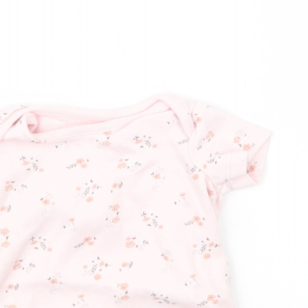 F&F Girls Pink Floral  Babygrow One-Piece Size Newborn