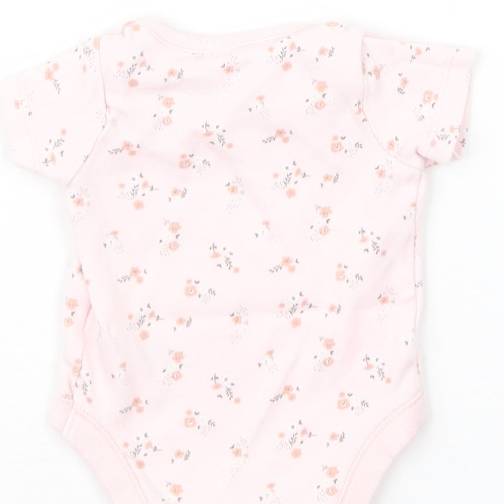 F&F Girls Pink Floral  Babygrow One-Piece Size Newborn