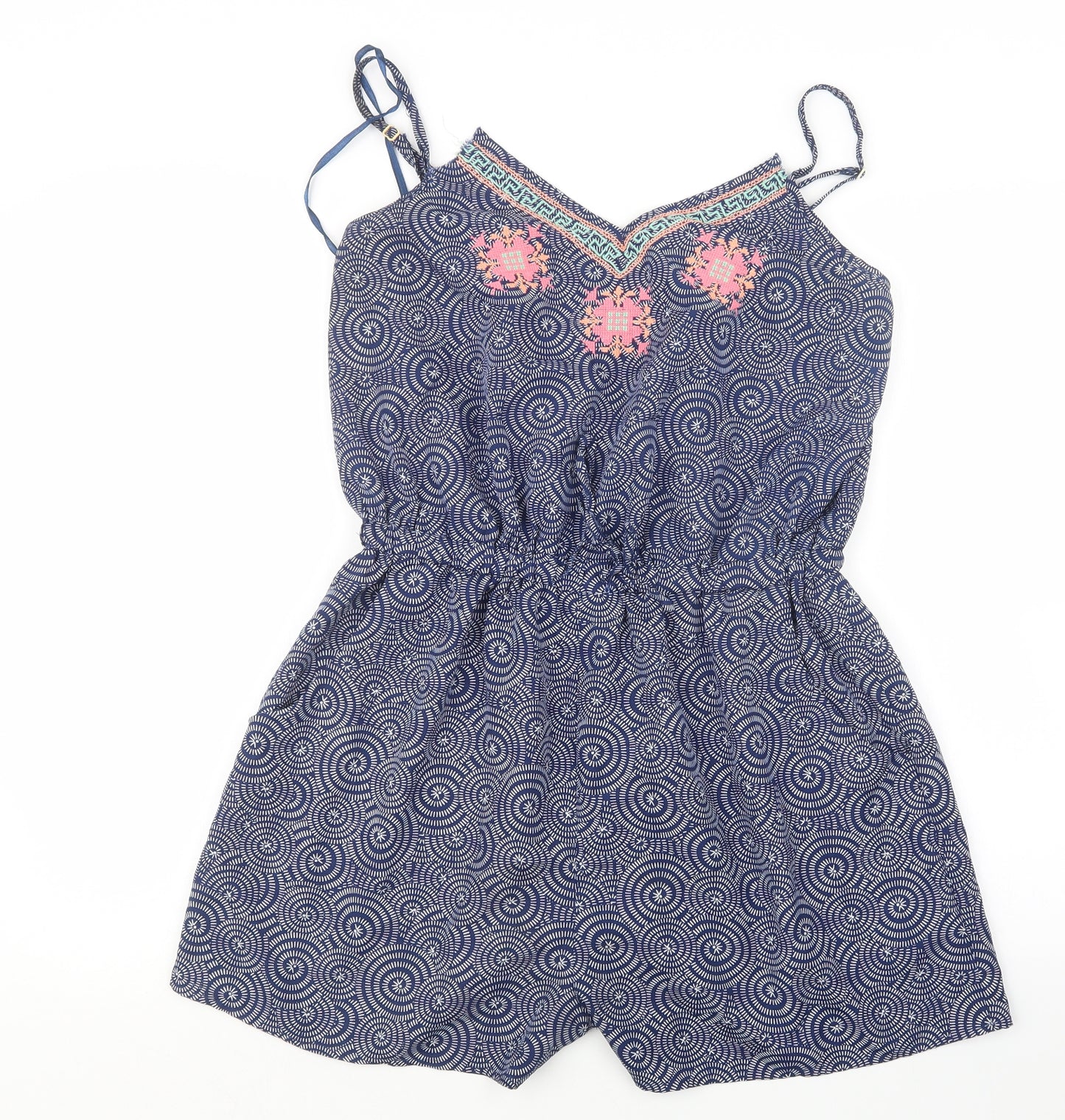 Atmosphere Womens Blue Geometric  Playsuit One-Piece Size 16