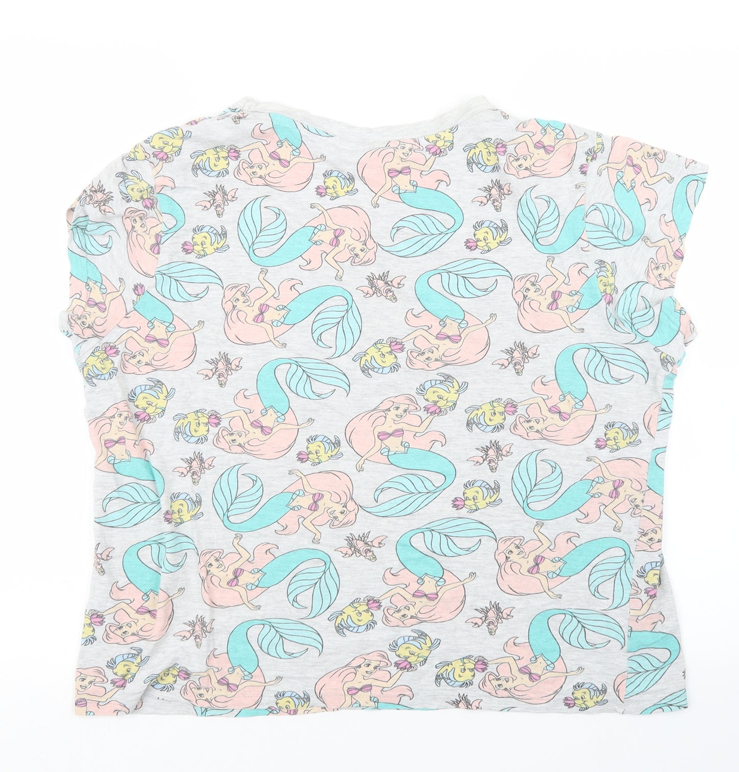 Love to Lounge Womens Grey Geometric  Top Pyjama Top Size 14  - The Little Mermaid