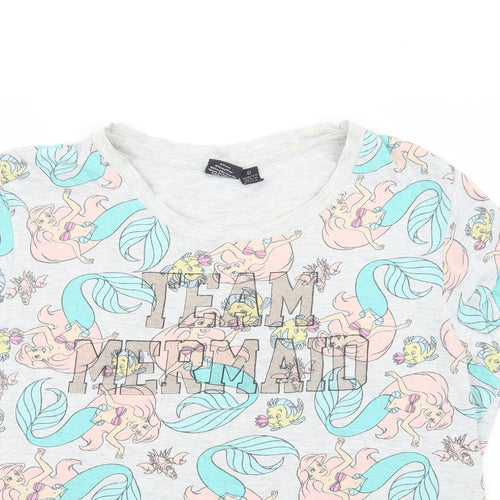 Love to Lounge Womens Grey Geometric  Top Pyjama Top Size 14  - The Little Mermaid