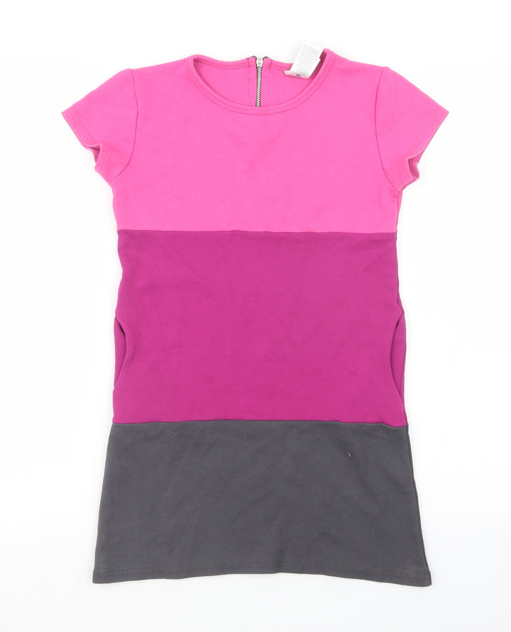 here there Girls Pink   Basic T-Shirt Size 11-12 Years  - Long