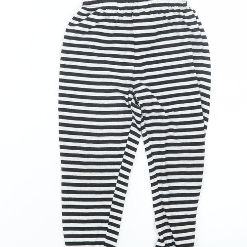 Matalan Girls Black Striped  Capri Pyjama Pants Size 5 Years