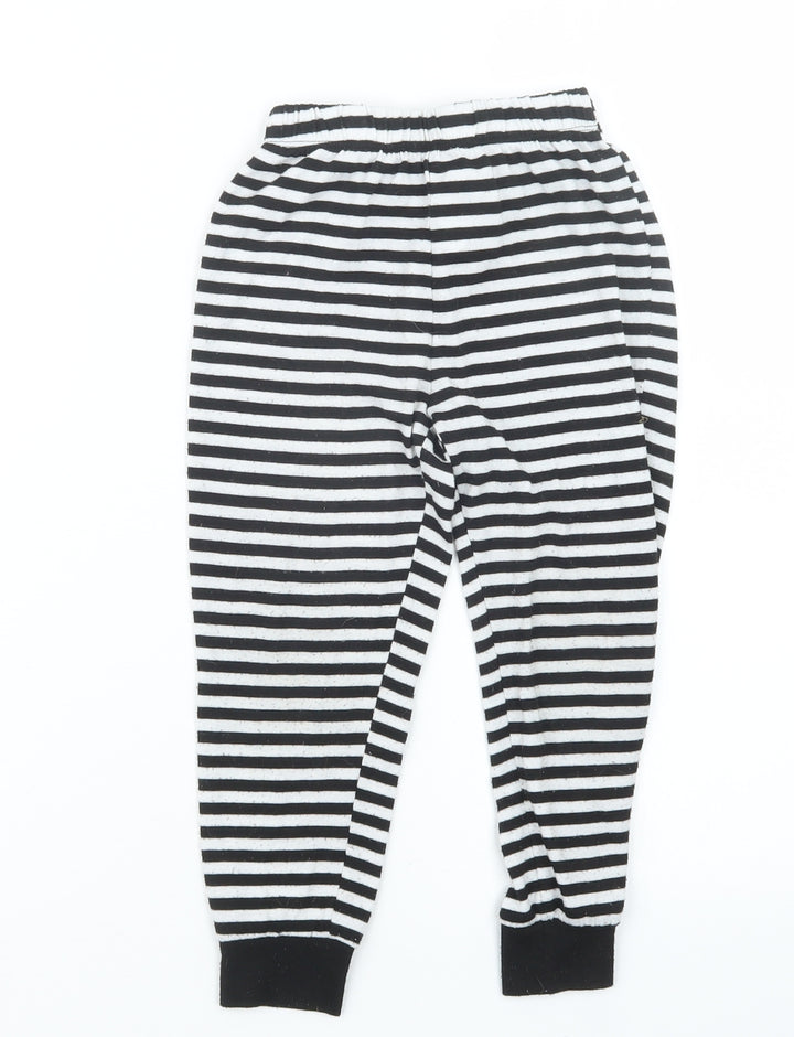 Matalan Girls Black Striped Capri Pyjama Pants Size 5 Years