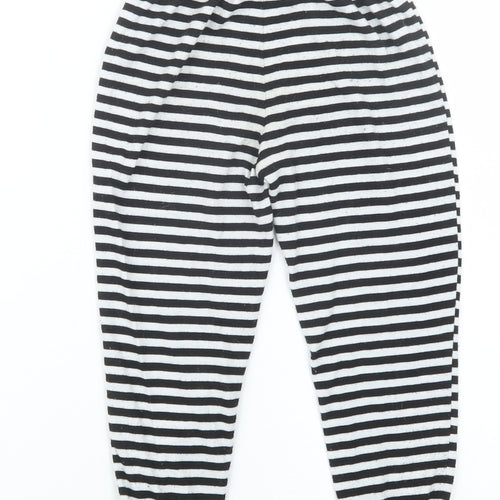 Matalan Girls Black Striped  Capri Pyjama Pants Size 5 Years