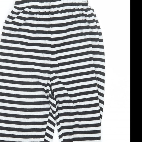 Matalan Girls Black Striped  Capri Pyjama Pants Size 5 Years