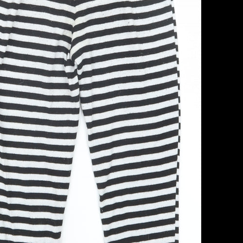 Matalan Girls Black Striped  Capri Pyjama Pants Size 5 Years