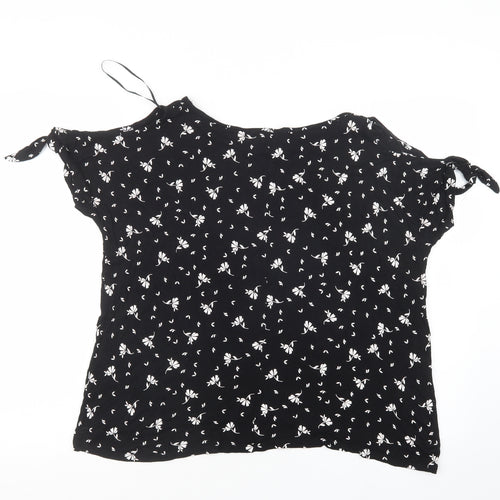 Primark Womens Black Geometric  Basic T-Shirt Size 18