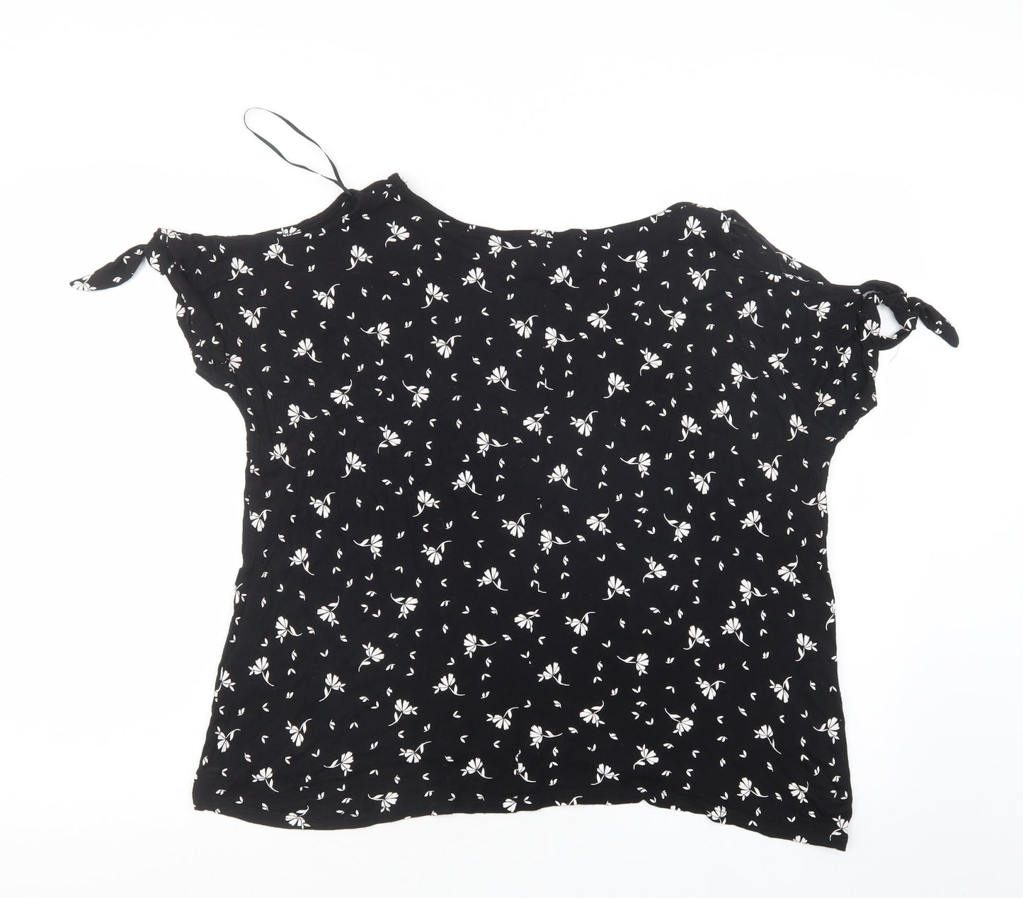 Primark Womens Black Geometric  Basic T-Shirt Size 18