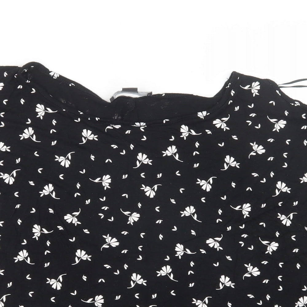 Primark Womens Black Geometric  Basic T-Shirt Size 18