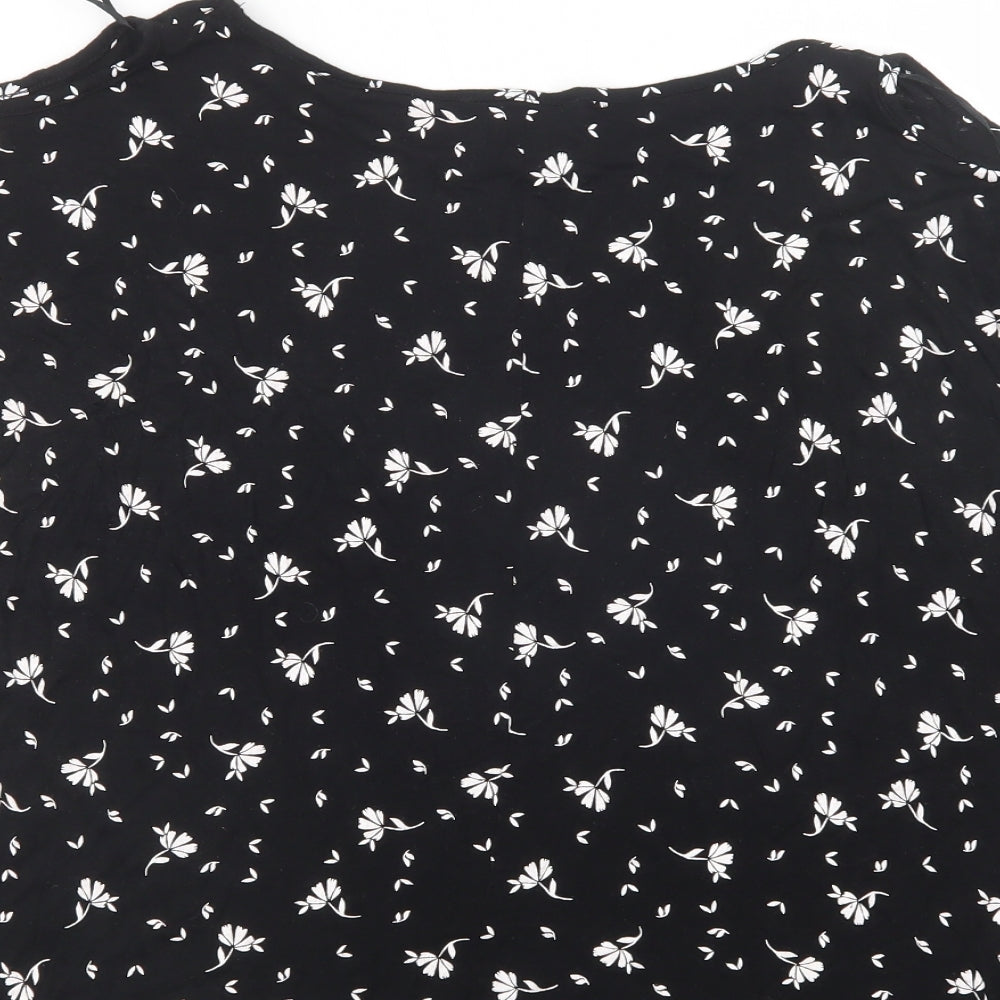 Primark Womens Black Geometric  Basic T-Shirt Size 18