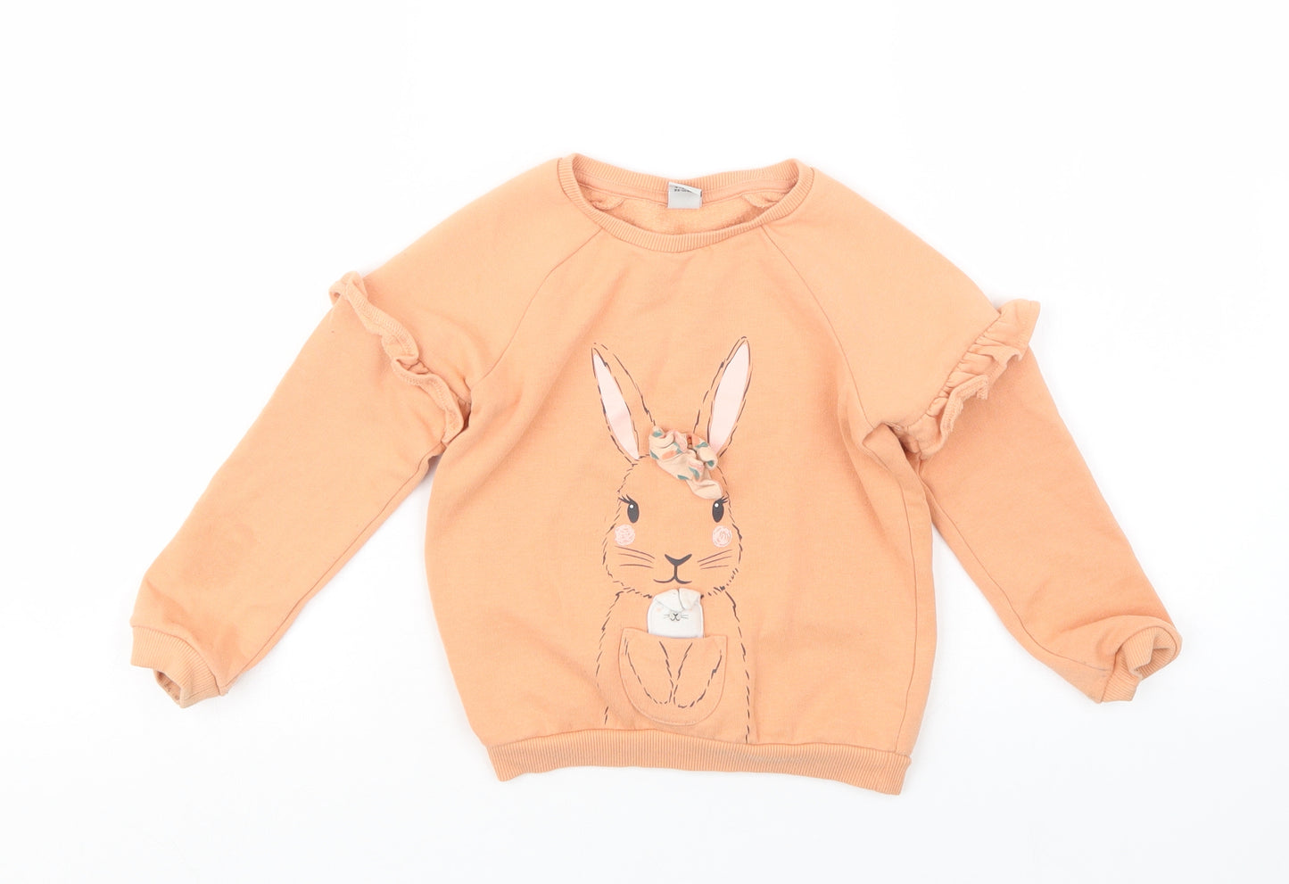 TU Girls Orange   Pullover Jumper Size 3-4 Years