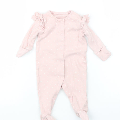 Matalan Girls Pink Polka Dot  Babydoll One Piece Size 0-3 Months