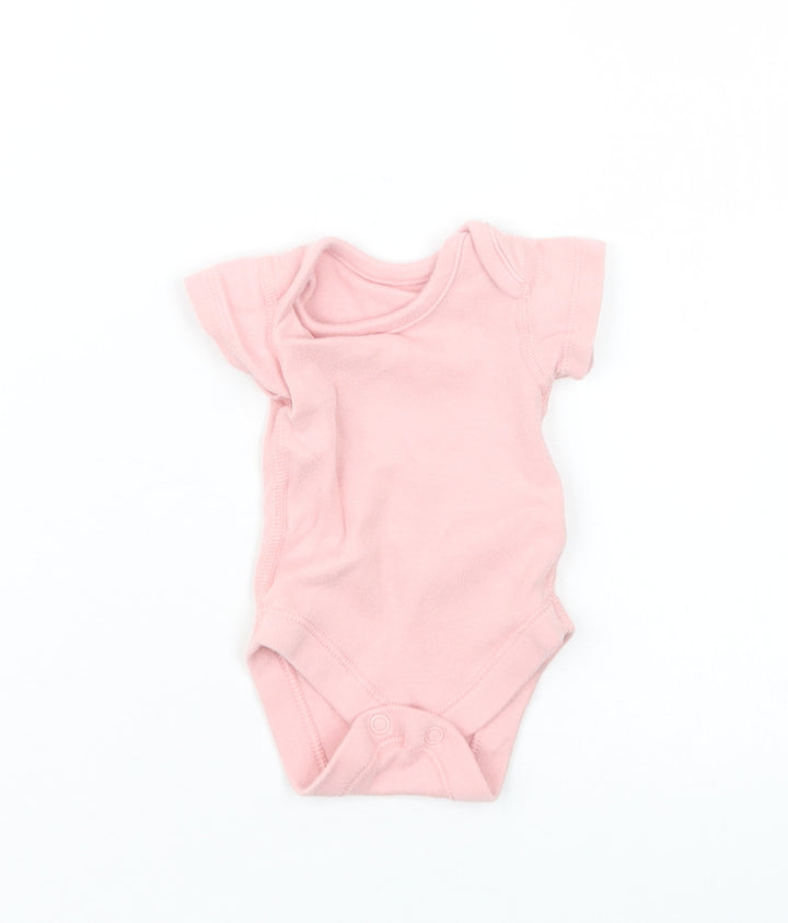 Marks and Spencer Girls Pink Babygrow One-Piece Size Newborn