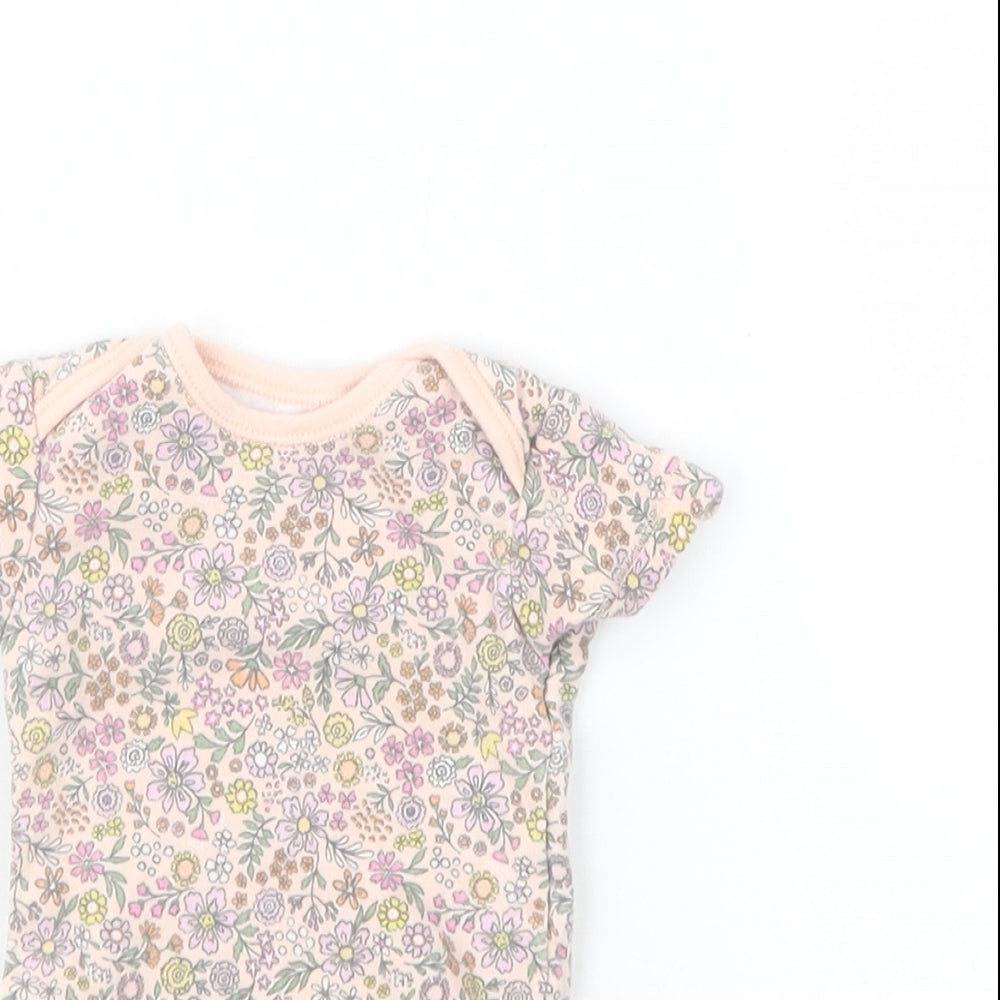 Nutmeg Girls Pink Floral  Babygrow One-Piece Size Newborn