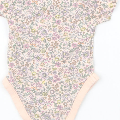 Nutmeg Girls Pink Floral  Babygrow One-Piece Size Newborn